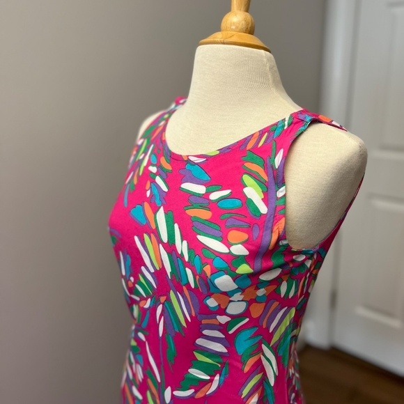 Escapada Living Pink Palm Jungle Tank Dress Sz XS - Picture 2 of 12